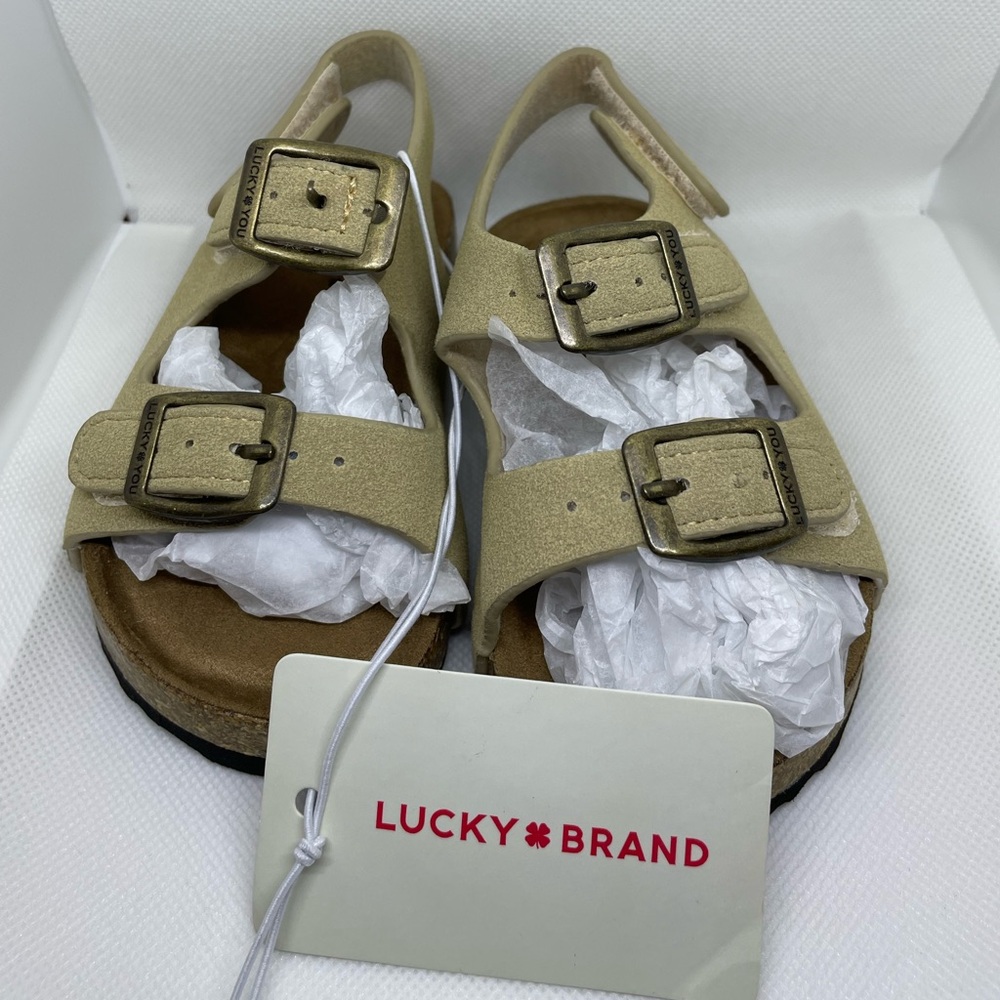 Lucky Brand Beige Buckle Sandals